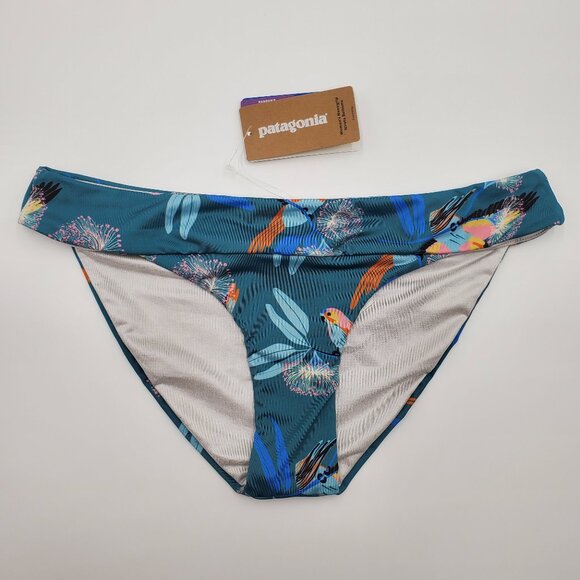 Patagonia Nanogrip Nireta Women’s Bikini Swim Bottom Parrots Tropical Size M NEW - Picture 2 of 5